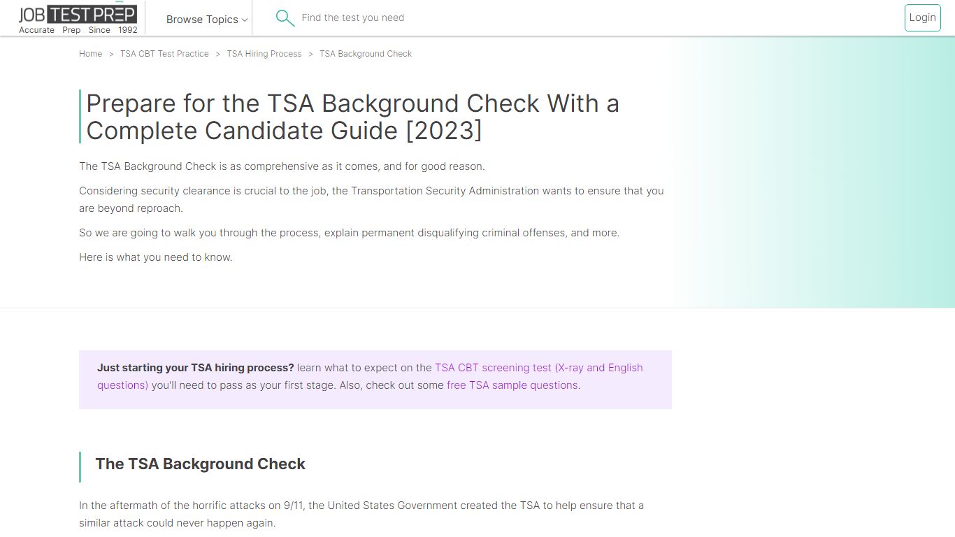 TSA Background Check for Employment: Complete Guide [2023] - JobTestPrep